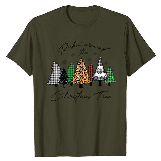 Plaid & Leopard Christmas  T-Shirt