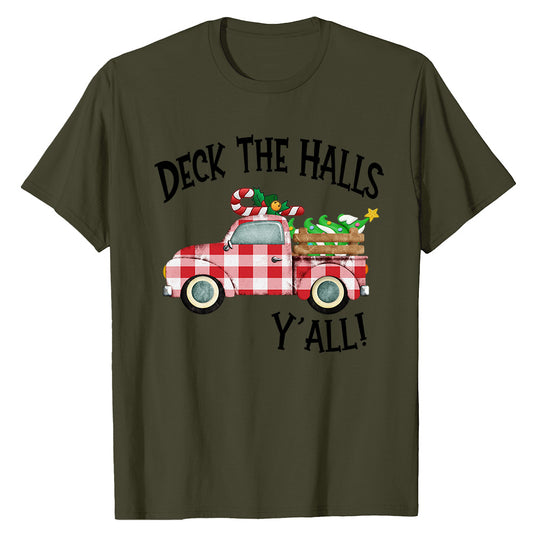 Plaid Christmas Truck  T-Shirt