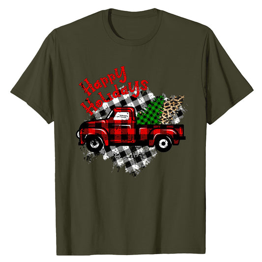 Plaid Holiday Truck  T-Shirt