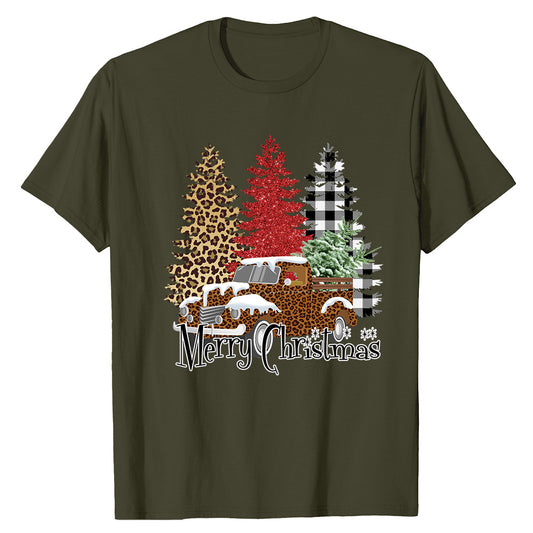 Leopard Truck Christmas  T-Shirt