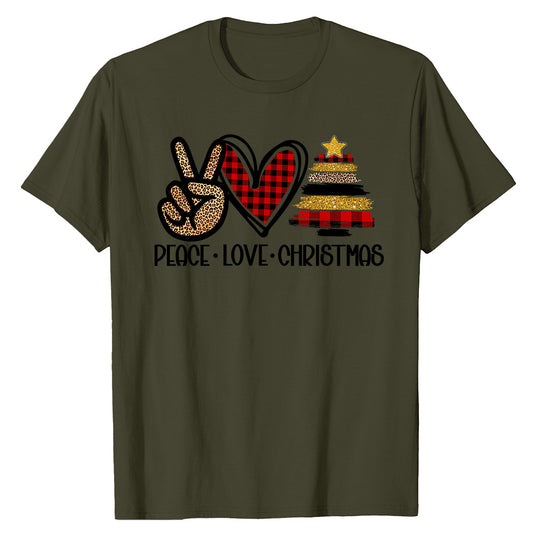 Peace Love Joy Plaid  T-Shirt