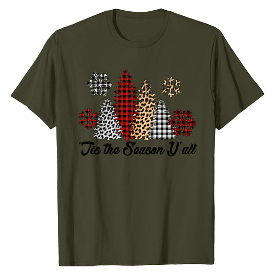 Plaid & Leopard Holiday  T-Shirt