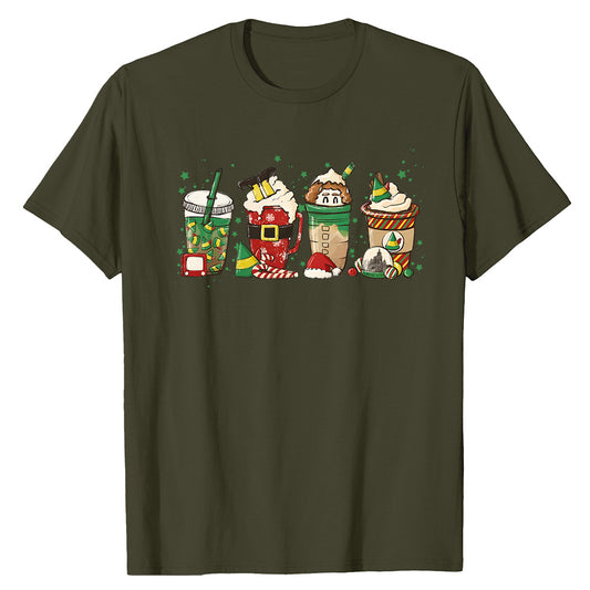Festive Holiday Drink Art Shirt T-Shirt