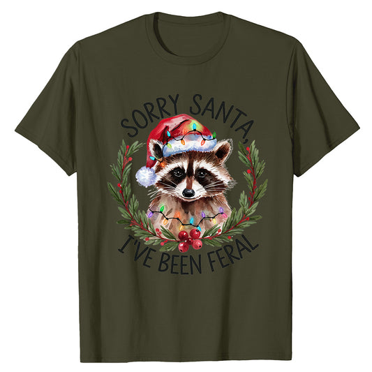 Feral Xmas Raccoon  T-Shirt