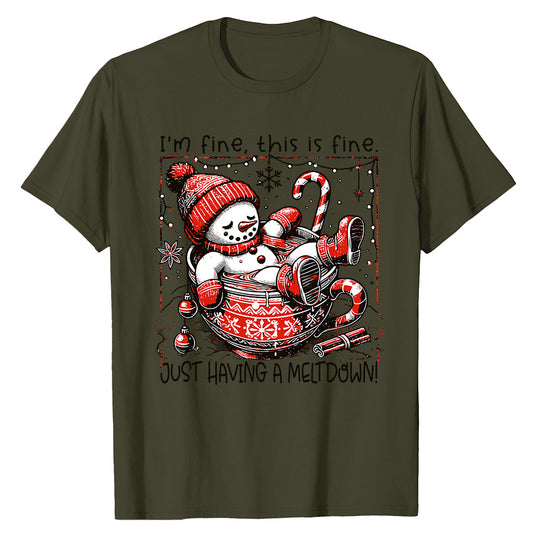 Melting Snowman  Fun Winter Wear T-Shirt