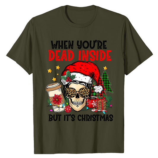 Festive Skull Christmas  T-Shirt