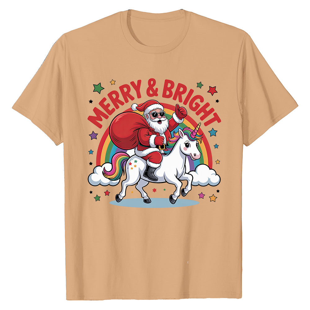 Santa Unicorn Xmas  T-Shirt