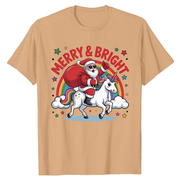 Santa Unicorn Xmas  T-Shirt