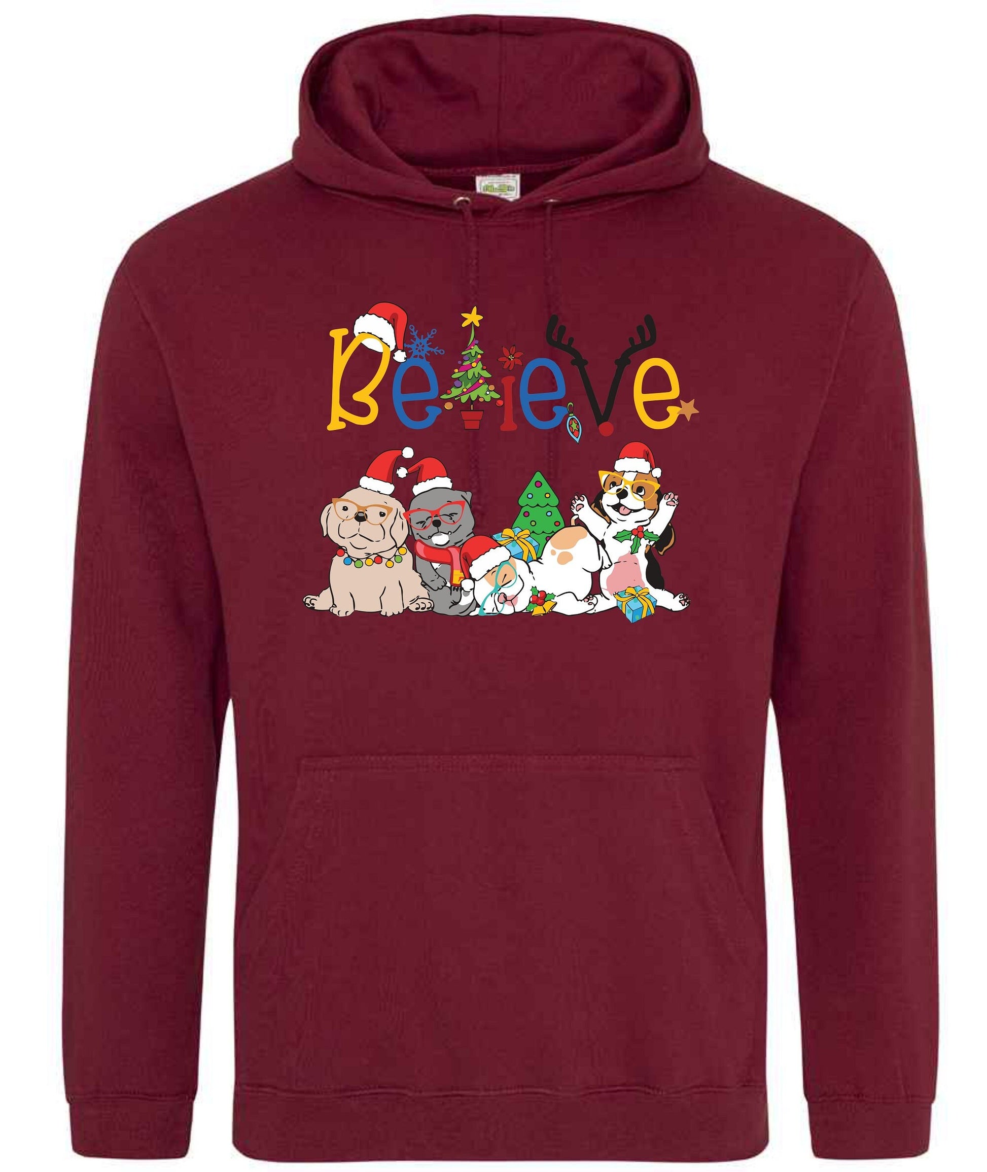 Christmas Jumper SWEATER HOODIE believe xmas jumper, xmas gift for him, gift for her