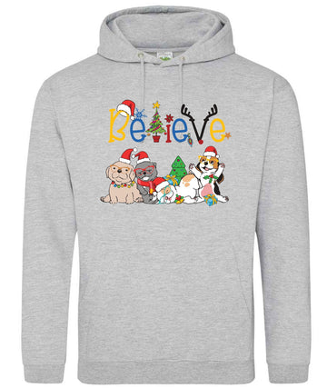 Christmas Jumper SWEATER HOODIE believe xmas jumper, xmas gift for him, gift for her