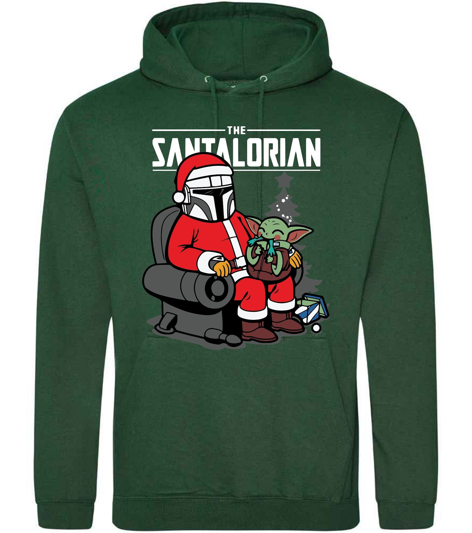 Christmas Jumper SWEATER HOODIE SANTALORIAN, xmas jumpers, xmas gift for him,